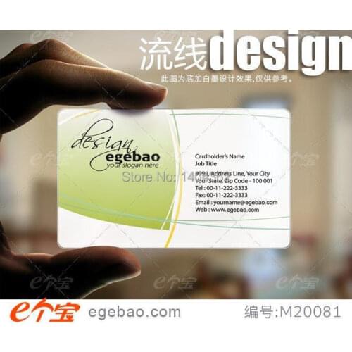 Free design and Full color one sided printing Custombusiness cards visit card printing transparent PVC Business Card NO.2129