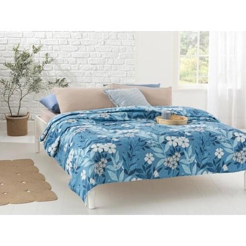 Summer Garden Printed Double Pique 200x220 Cm Blue FREESHIPPING