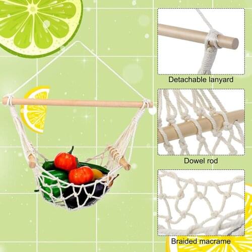 Macrame Fruit and Veggie Hammock Fresh Fruit Storage Organization Storage for Fruits Vegetables