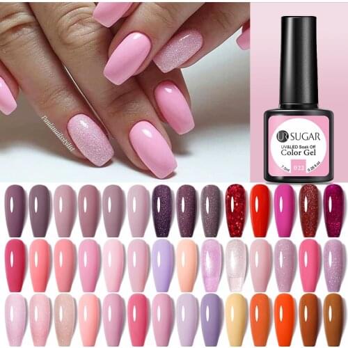 UR SUGAR Gel Polish Nude Pink Purple Color Gel Semi Permanent Nail Polishes Base Top Coat Nail Art Design Soak Off Gel Varnish