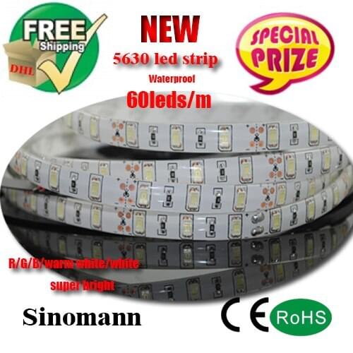 Led strip 5630 R/G/B/white/warm white 300LedS waterproof DC 12V led tape led strip Light CE/RoHS Approved for home decor