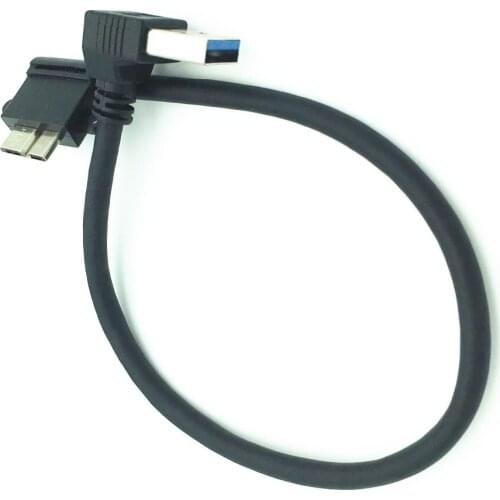 USB 3.0 A Male to Micro B Male 90 Degree Cable Black 0.3M UP & Down & Left & Right Angled 90 Degree USB3.0