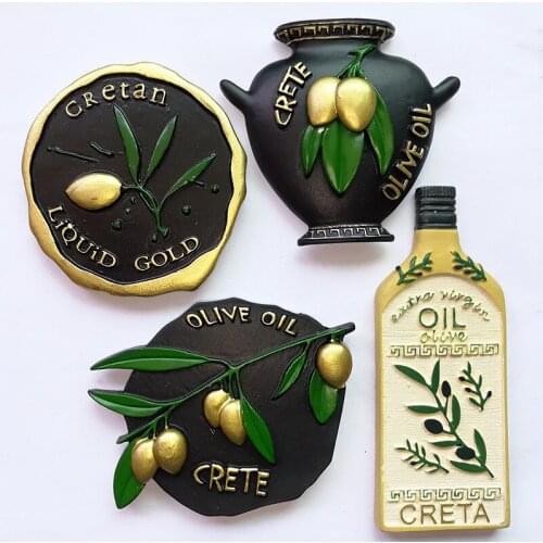Resin Fridge Magnets European Tourist Attraction Greece Olive Shape Refrigerator Stickers Home Decoration Accessories Gift