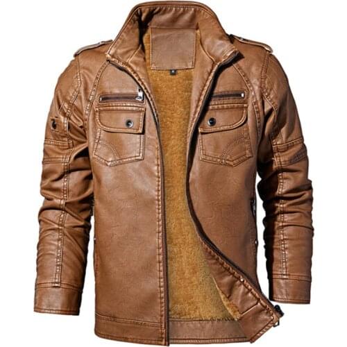 New Tactical Leather Jacket Men Thick Vintage Motorcycle Leather Coats Suede Jacket Men jaqueta de Couro Dropshipping