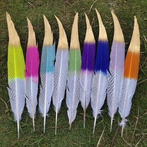 Wholesale 100pcs Beautiful Natural Silver Pheasant Feathers 40-45cm/16-18inches Stage Performances Decoration