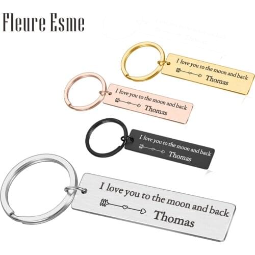 Personalized Name keychain Couple Gift Man Women Jewelry Lovers Keying Family Car Keys Chains Boy Girlfriend Gifts Bag Pendant