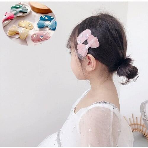 Mesh Bow Hair Pins Baby Girls Hair Accessories Set Children Kids Hair Grips Hair Clips Cute Flowers Hair Clips Hairpin Barrettes