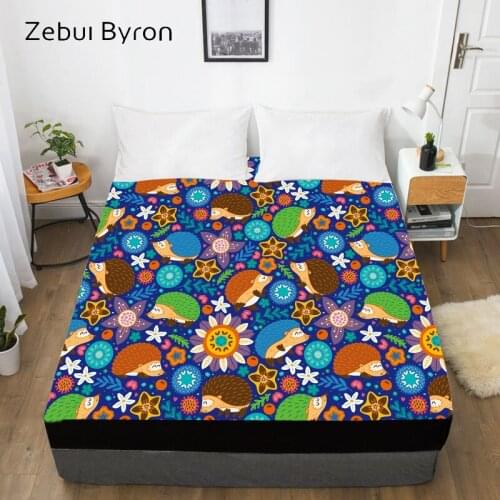 3D Cartoon Fitted Sheet for kids/baby/children,Bed Sheet With Elastic Queen/King/Custom,Hedgehog Mattress Cover 150/180/160x200