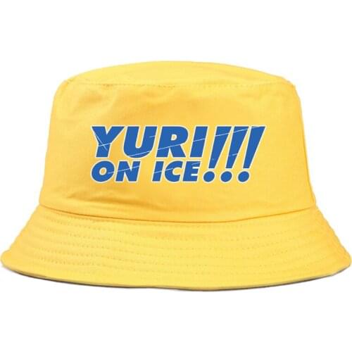 YURI!!! on ICE Printing Bucket Hat Spring Summer Outdoor Sun Hat for Men and Women Hemp Leaf hat