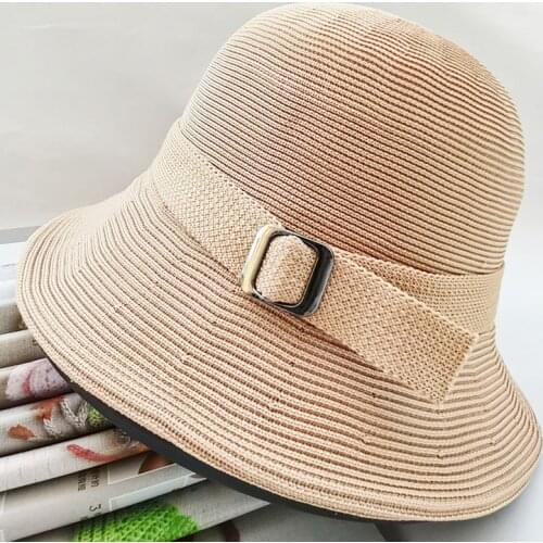 New Breathable Linen Knitted Domed Bucket Hat Womens Fashion Adjustable Solid Color Fishermans Basin Cap spring and summer