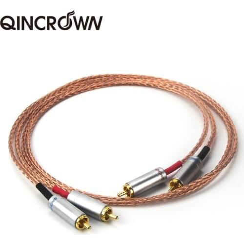 1 par de conectores RCA chapados en oro Hifi firma de Cable de interconexión Chapado en plata OFC