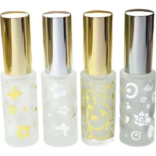 12ml Gilding Frosted Glass Bottle Perfume Atomizer Refillable Bottle Traveling Sample Bottle Spray Lotion Pump Vial Cosmetic Jar