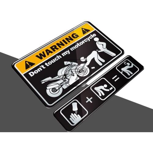 3D Gel Warning Sticker Don't Touch My Motorcycle Sex Decal Stickers Universal for MOTO Silver High Quality