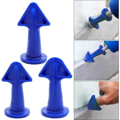 3PCs Caulk Nozzle Applicator Silicone Caulking Tools Sealant Finishing Grout Kit Smooth Scraper Floor Cleaning Tile Dirt Spatula