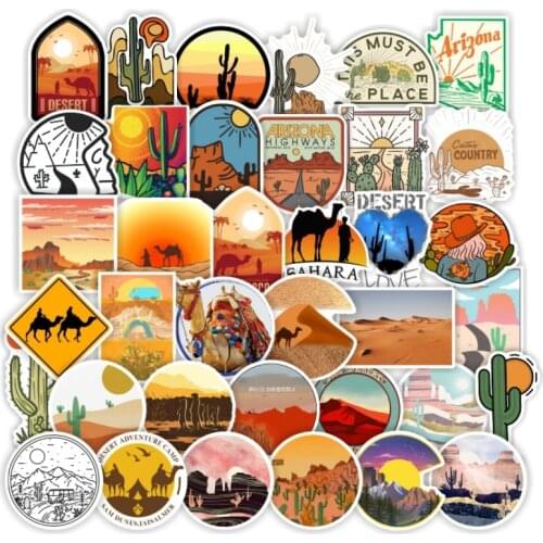 TD ZW 50Pcs Outdoor Desert Camel Stickers For Suitcase Skateboard Laptop Luggage Fridge Phone Car Styling DIY Decal Pegatinas