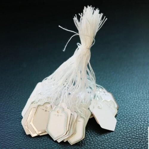 500pcs Jewelry Price Tags Cloth Pricing Tags Blank Writable Labels White Tone
