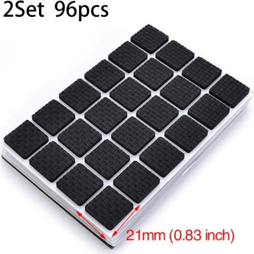 96PCS DIY Furniture Chair Leg Pad Cushion Floor Protection Pad Round Square For Tables And Chair Legs, Lights