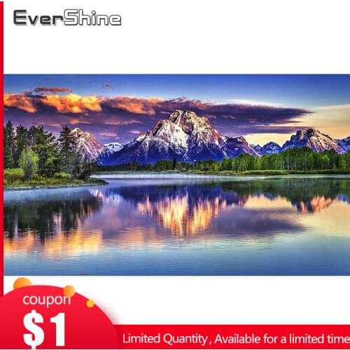 EverShine Diamond Embroidery Nature Scenery Large DIY Diamond Painting With Square Rhinestones Mountain Mosaic Diamonds Art Kits