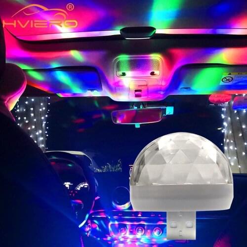 Car Auto Lamp USB Light DJ RGB Mini Colorful Music Sound Light USB-C Apple Holiday Party Karaoke Atmosphere Lamp Decorative Lamp