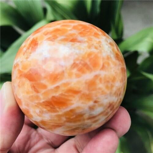 Free Shipping Natural Stone Gemstone 55-60MM Sunstone Sphere Crystal Ball Chakra Healing Reiki Stone Carving Crafts With Stand