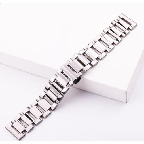 316L Stainless Steel Watch band Bracelet 18mm 20mm 22mm Women Women Fashion Silver Polished Watchband Strap Watch Accessories