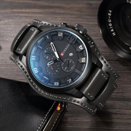 2020 CURREN Top Brand Luxury Mens Watches Male Clock Date Sport Military Clock Leather Strap Quartz Business Men Watch Gift 8225