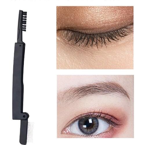 CURSAVELA Eyelash Combs Beauty Makeup Lash Separator Foldable Metal Lashes Brush Comb Mascara Curl Makeup Cosmetic Tools Vendor