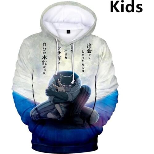 3 To 14 Years Kids Hoodie 3D Anime BEASTARS Hoodies Sweatshirt Boys Girls Kawaii Cartoon Jacket Coat Children Clothes