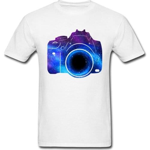 Galaxy Space Mens Art Design T Shirts No Button Breathable Cotton Fabric Clothes Shirt For Male 2018 Retro Camera Hole Tshirts