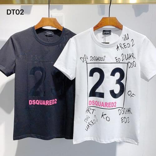 Cotton T-shirt Men Women Garment Short Sleeve Crew Neck Hip-Hop Street Style Authentic DSQUARED2 2011 SS DT02