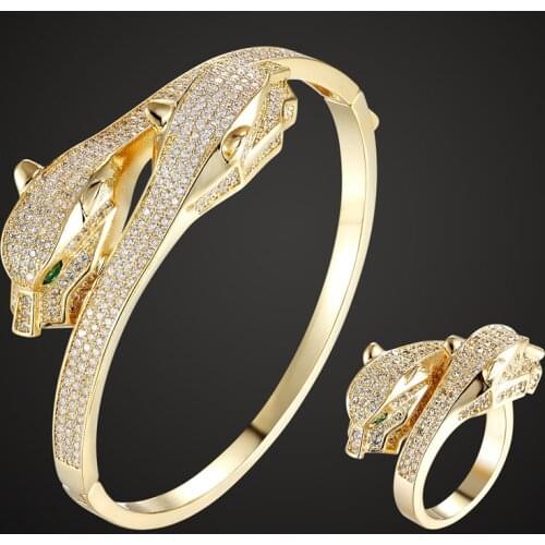 Perfect cubic Zircon bangle Jewelry sets For Women Bridal Copper Bangle ring sets brand cubic zircon Love Bangle & Braceletes
