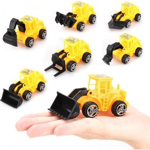 6 Styles/set Car Toy Mini Simulation Construction Excavator Tractor Dump Truck Model Vehicle Toys for Kids Boys Gift Decoration