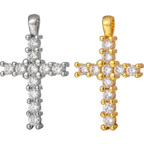Hot Trendy Jewelry Shining Zircon Cross Floating Charms For Jewelry Making Diy Micro Pave Pendant Charms Vintage Accessories