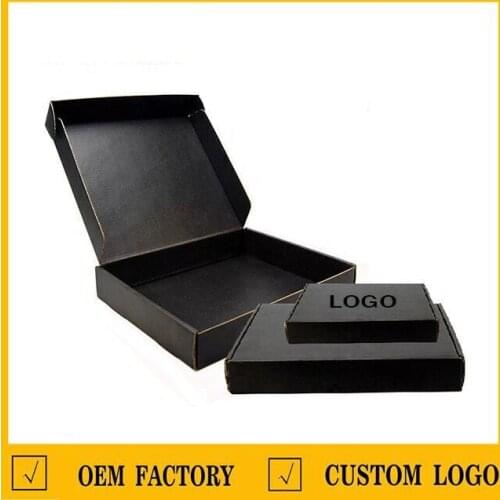 China express box factory cheap custom logo print eco friendly black corrugated mailing boxes pink white shipping box with logo