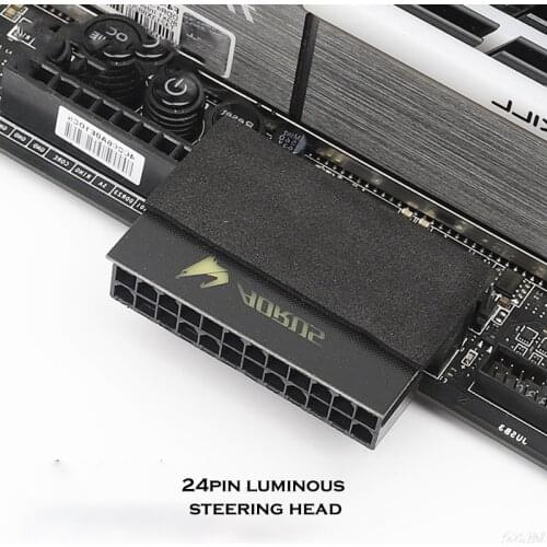 Computer M/B ATX Power Supply 24Pin 90 Degree Connector Adapter, Steering Head DIY MOD Mounting Accessories Wiring Artifact