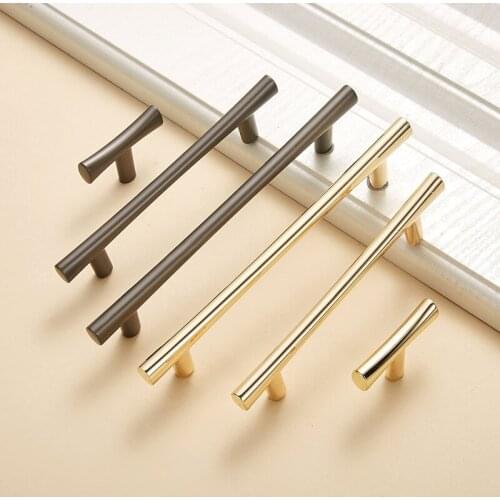 Wardrobe Hardware Handle Gold Zinc Alloy Modern Simple Cabinet Door Handle Drawer Knob Furniture Decoration