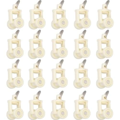 MroMax 30/50/80/100pcs Hot Curtain Pulley Square Rail Plastic 10*9/11.5*9/12*15/13.5*10mm Home Curtain Decorative Accessories