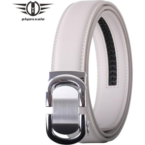 Genuine Leather Belt Man 2021 Mens Belt Cow Leather Belts Luxury Automatic Buckle White Leather Belts For Men 3.5cm Width B462