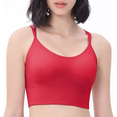 2021 new plus size cross beautiful back sports underwear women no steel ring yoga vest wear running fitness bra bra
