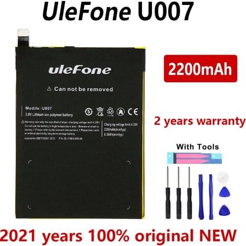 New 100% Original 2200mAh Phone battery For Ulefone U007 Mobile Phone In Stock Batteries Bateria With Tools
