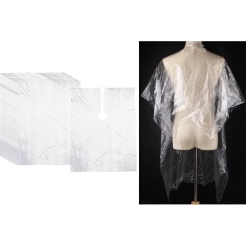 50pcs Disposable Hair Dye Cape Durable PE Wrap Cloth Hair Salon Haircut Emu Oil Desposable Hairdressing Apron 92 x 130 cm