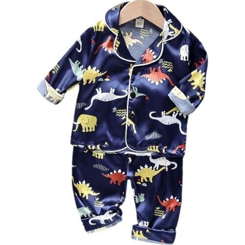 New Spring Autumn Fashion Children Sleepwear Baby Girls Clothes Boys Cartoon Shirt Pants 2Pcs/Sets Toddler Clothing Kids Pajamas