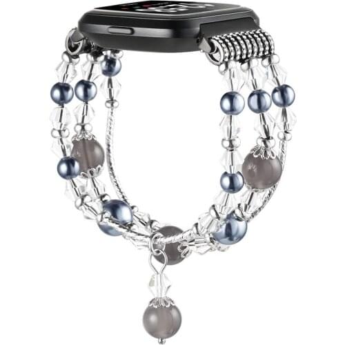 Correa Belt Straps for Fitbit Versa 2 Band Watch Bracelet for Fitbit Versa Lite Watch Bands Accessories with Elastic Agate Bead