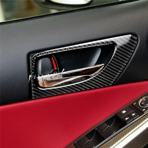 Carbon Fiber Car Front Door Handle Decoration Car Sticker 3D for Lexus IS250 300H Auto Interior Car Styling Accessories