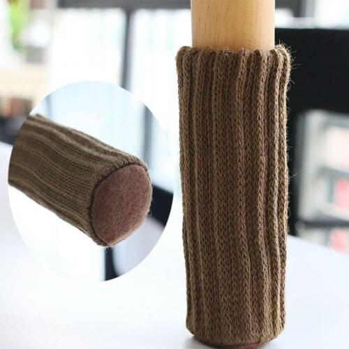 24Pcs Double-Deck Knitting Wool Table Chair Foot Leg Socks Covered Protector Anti-Slip Sleeve Home Decor