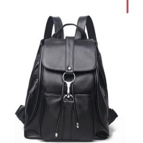 Women genuine leather backpack