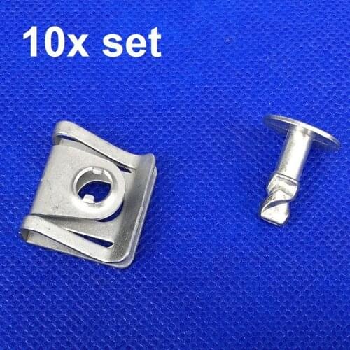 10x For Volkswagen Passat Spire Clips / Speed Nuts for Engine Undertray Panels 8D0805960 For Rover 75 & MG ZT