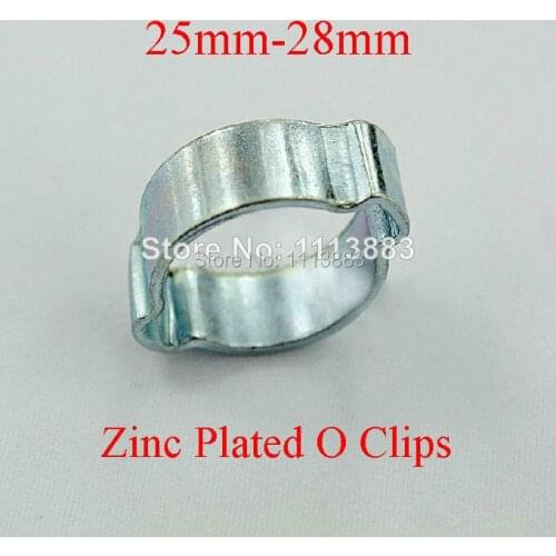 25-28mm Zinc Plated Carbon Steel O Clips Double Ear Hose Clamp