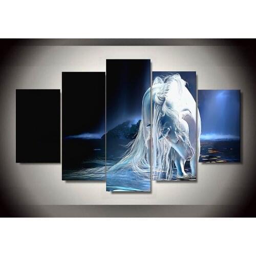 Unframed Printed unicorn 5 piece painting wall art childrens room decor poster canvas Free shipping