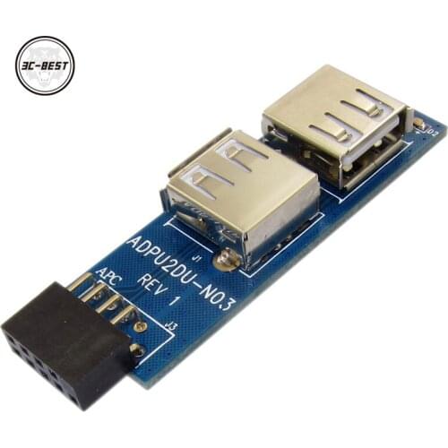 9pin USB HUB to USB2.0 Hub Connector 2-Female USB Expansion Board Module